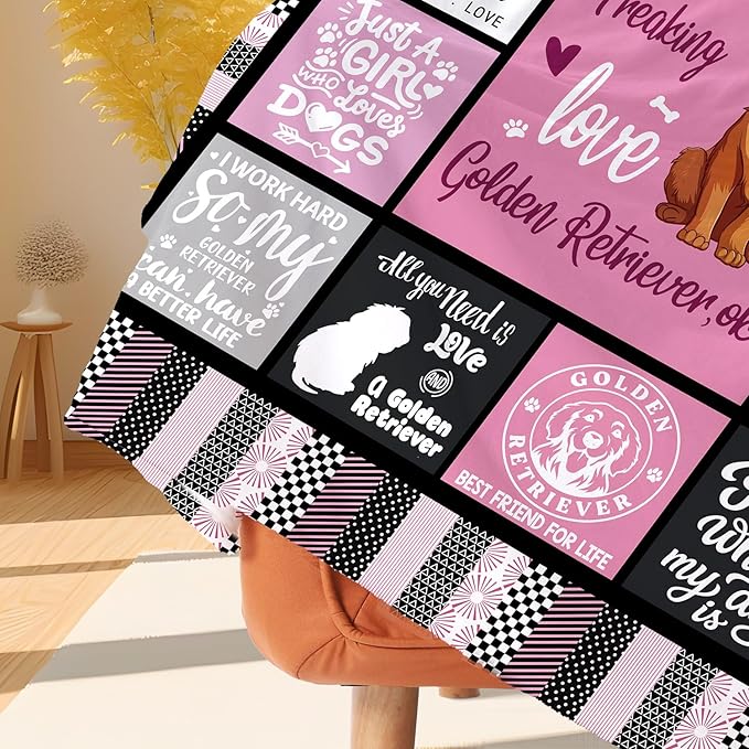 Golden Retriever Lover Blanket Gifts for Dog Moms - 50" X 60" I Just Freaking Love Golden Retirever Soft Throw Blanket - Christmas Dog Themed Gifts for Women Girls