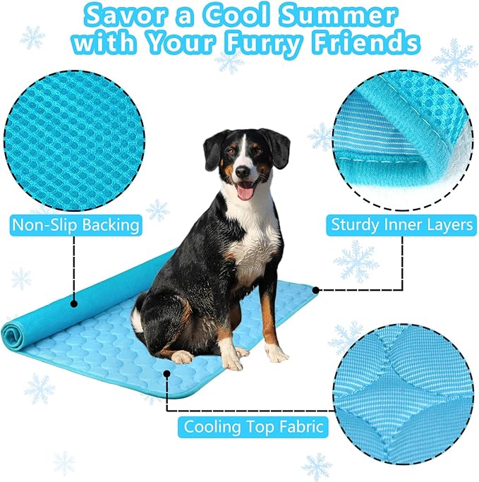 Dog Cooling Mat, Cooling Bed for Dogs Easy Washable Cooling Pad for Dog for All Types of Pets and is Perfect for Both Indoor and Outdoor Use, Including Car Seats 40" x 28"