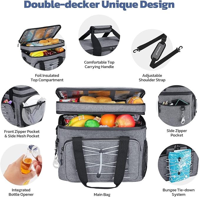Maelstrom Soft Cooler Bag,Collapsible Soft Sided Cooler,24/30/60/75 Cans Beach Cooler,Ice Chest,Large Leakproof Camping Cooler,Portable Travel Cooler for Grocery Shopping,Camping,Road Trips