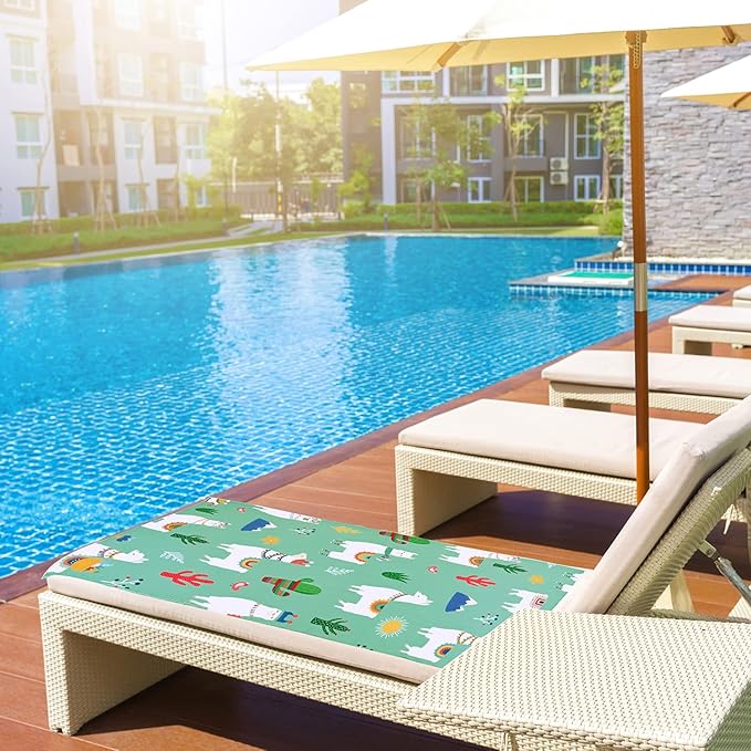 LIVILAN Llama Alpaca Cactus Beach Towels, Microfiber Bath Swim Pool Beach Towel, Quick Dry and Sand Free Oversized Towel 60.00" x 30.00", Super Soft Cute Lightweight Towels Gifts for Women Kids