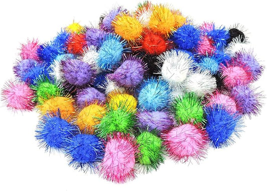 Andiker Cat Crinkle Balls, 2.36 Inches Colorful Cat Balls Chew and Chase Cat Mylar Crinkle Balls Lightweight Cat Toys for Indoor Cats Kitten to Keep Fit and Active (100pc)