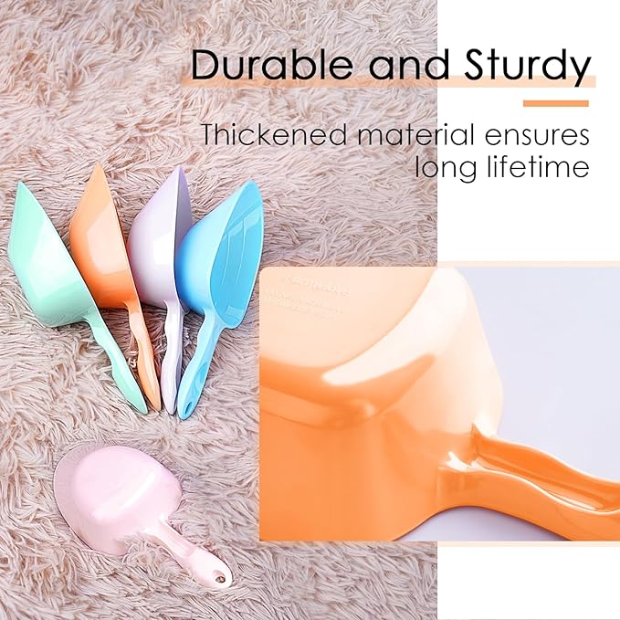 Melamine Pet Food Measuring Scoop, 1 Cup 1/2 Cup 1/4 Cup with Clear Measurement Lines for Dog, Cat, Bird, and Rabbit, Durable, Ergonomic Handle, Dishwasher safe-Orange