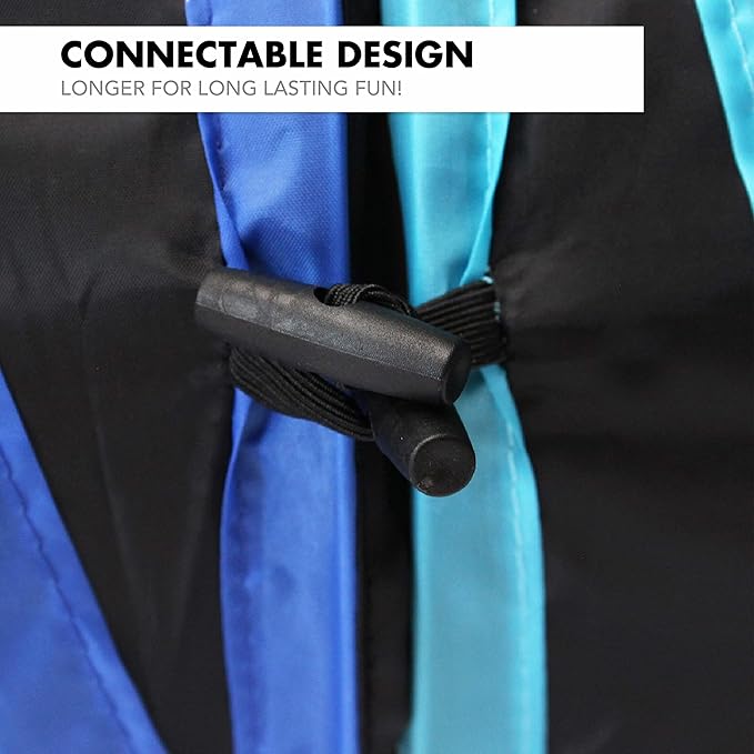 Purrfect Feline - 4 Way Cat Tunnel and Crinkle Cat Toy - Interactive Cat Toy with Cat Ball - Cat Supplies for Indoor Cats - Suitable for Ferrets, Rabbits or Small Dogs - Light Blue - XL