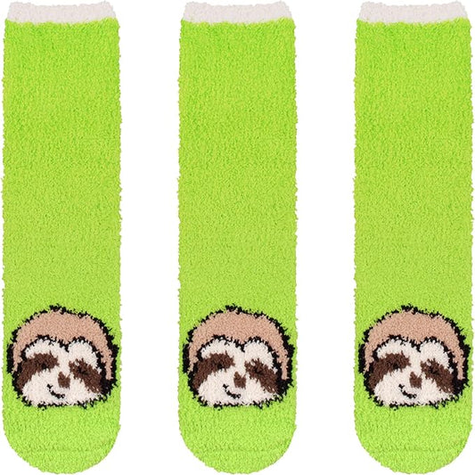 BambooMN Women's Super Soft Warm Microfiber Fuzzy Cozy Animal Socks or Christmas Winter Animal Socks, Value Pack