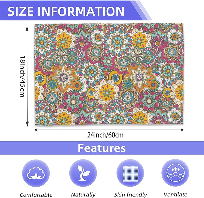 Vintage Turkish Flower Hand Towels for Bathroom,Boho Hand Bath Towels Soft Absorbent Dish Towels for Kitchen Bathroom Gym Beach Decorative Towels,Set of 2