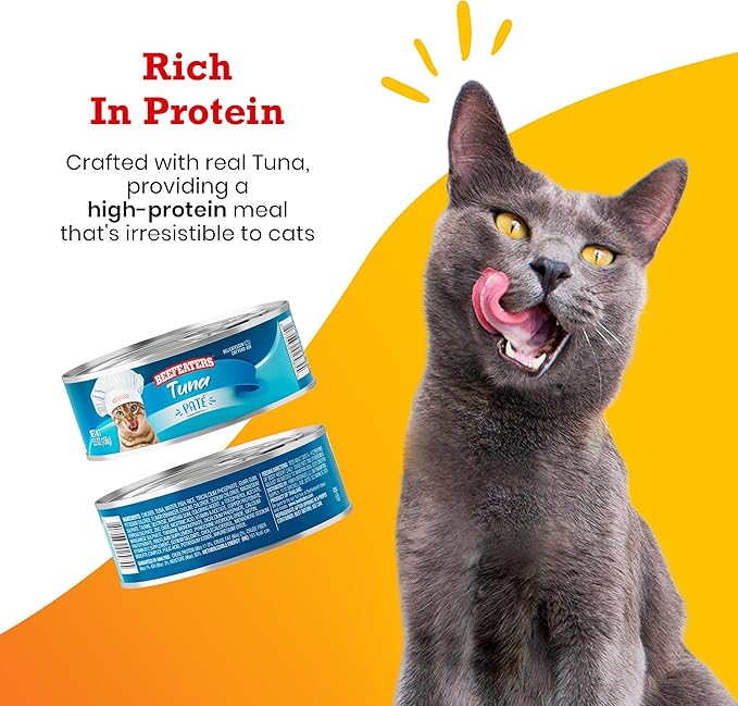 Beefeaters Cat Treats - Tuna Pate 5.5oz, Case of 24 | Complete Wet Cat Food, Essential Vitamins & Taurine | Supports Immune System, No Artificial Flavors/Preservative | Training Treats
