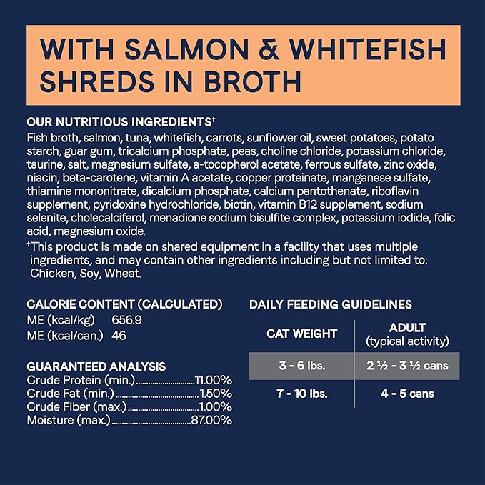 Canidae Pure Adore Premium Wet Cat Food, Salmon & Whitefish in Broth, 2.46 oz. (Case of 24), Grain Free