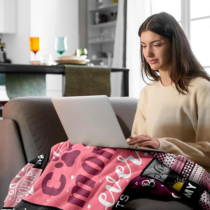 Cat Mom Gifts for Women Blanket 60"x50", Cat Lover Gifts for Women, Funny Cat Gifts for Cat Lovers Women, Gifts for Cat Lovers for Women, Cat Themed Gifts, Cat Lady Gifts, Cat Gift Ideas