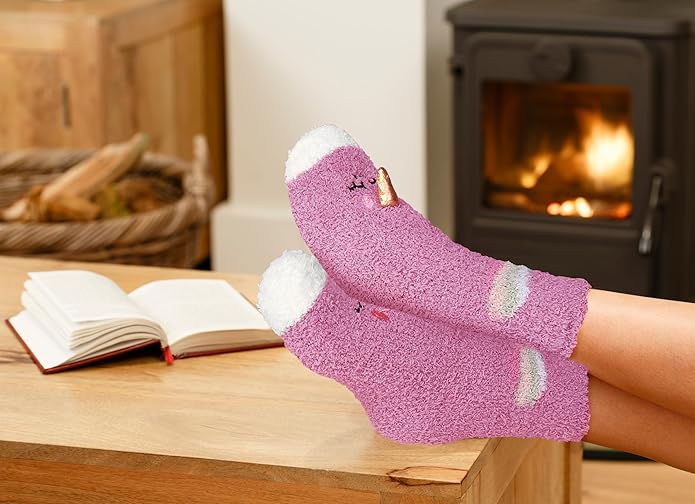 Benefeet Sox Cute Fuzzy Socks for Women Girls Fluffy Warm Cozy Novelty Slipper Socks Funny Animal Plush Sleeping Socks