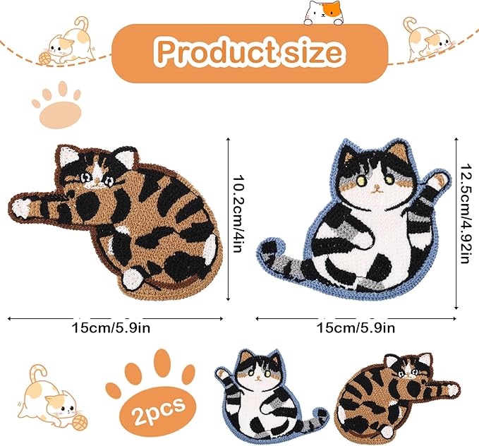 2pcs Cat Coasters for Drinks, Cat Gifts for Cat Lovers Fun Woven Creative Drink Coaster Cute Coffee Coasters for Home Decor Tabletop Protection Suitable for Kinds Cups