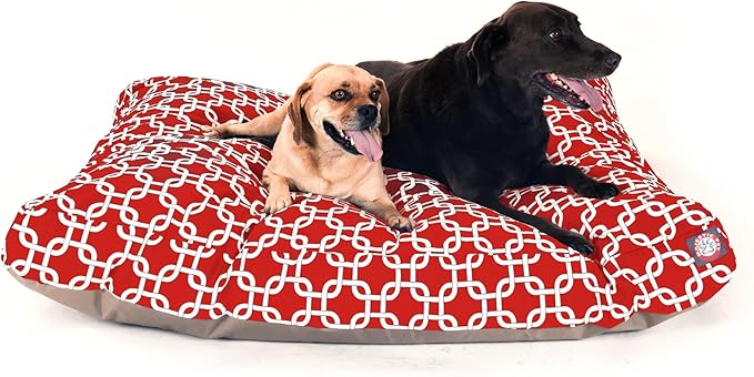 Red Links Extra Large Rectangle Indoor Outdoor Pet Dog Bed With Removable Washable Cover By Majestic Pet Products