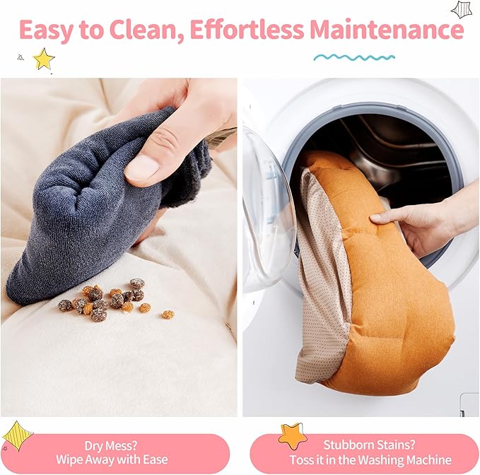 Made4Pets Cat Beds for Indoor Cats - Dog Beds for Small Dogs, Round Pet Bed for Puppy and Kitten, Washable Dog Bed with Anti-Slip Bottom, Removable Dual-Fabric Cushion for All Season, Orange