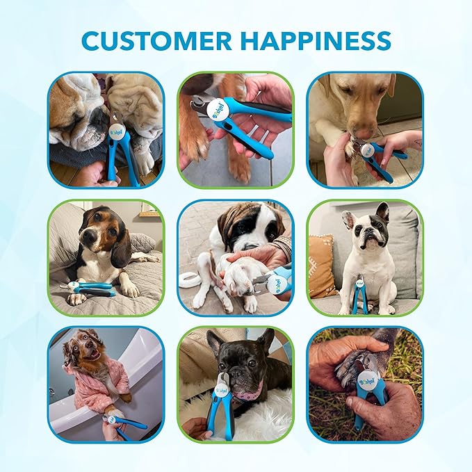 BOSHEL Dog Nail Clippers - Dog Nail Trimmers for Large Dog with Quick Sensor - Pet Nail Clippers for Dogs - Heavy Duty Pet Nail Trimmer with Safety Guard and Dog Nail File for Safe at Home Grooming