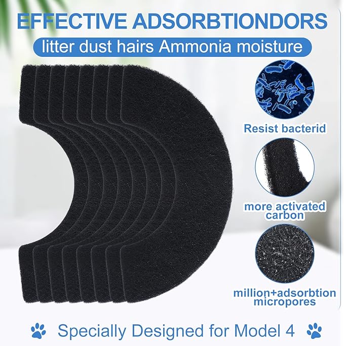 208 Pcs Cat Litter Bags Compatible with Litter-Robot 3/4 Waste Bags Cat Litter Box Liners Self Cleaning Cat Litter Box Bags Liners Trash Bags Replacement Carbon Filters Accessories