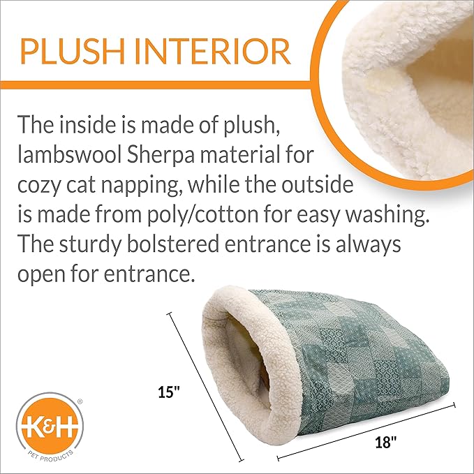 K&H Pet Products Kitty Crinkle Sack Teal 15" x 18"