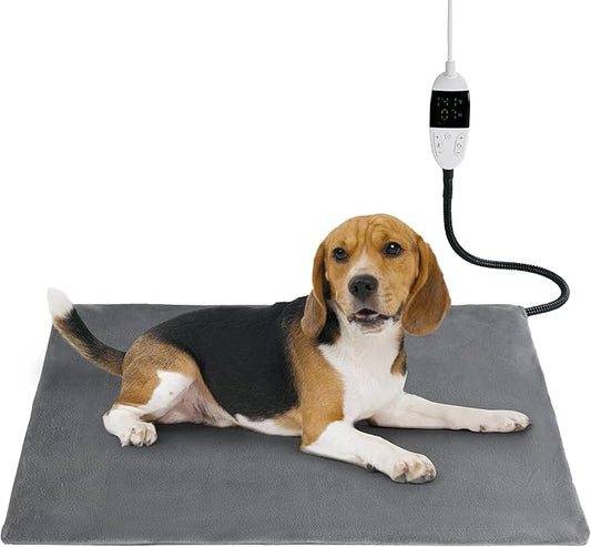 TYLIN Pet Heating Pad for Cat - Intelligent Thermostat Temperature Controller,Washable Flannel Cover - Cat Dog, Heated Cat Bed Indoor, Self Warming Cat Bed - Heating Pad for Cats (24" Lx16 W)