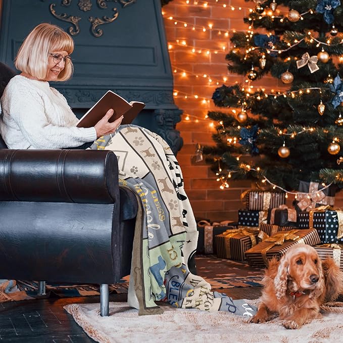 XALAZY Dog Grandma Gifts Blanket 50"X60", Dog Lovers Gifts For Women, Gifts for Dog Lovers, Best Dog Lover Gifts, Dog Gifts for Women, dog grandma gift for women, Dog Themed Gifts for Women, dog decor