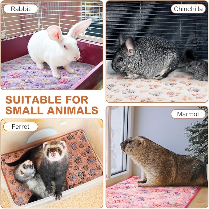 4 Pack Self Heating Cat Bed Cat Self Warming Pad with Removable Cover Extra Warm Thermal Pet Pad Washable Pet Crate Mat Anti Slip Kennel Pad for Indoor Outdoor Pets(Dog Paw,16 x 20 Inches)