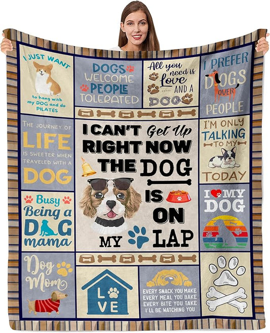 Dog Mom Gifts for Women, Dog Lovers Gifts, Presents for Dog Lovers/Moms Women, Doggie Blanket 50"x60", Presents from Doggie to Mom