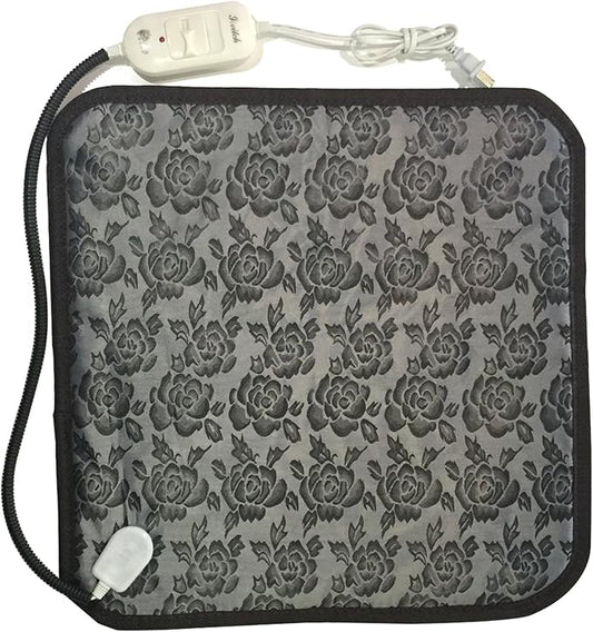 OLizee™ 17.7"x17.7" Pet Dog Cat Waterproof Electric Heating Mat Bed Warming Pad with Anti Bite Tube(Flower)