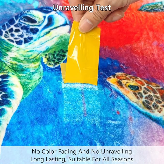 Ultra-Soft Microfiber Throw Blanket 350 GSM Fuzzy Fleece Blanket for Adults Kids Gift Couch, Sofa, Bed Turtle 60"x50"