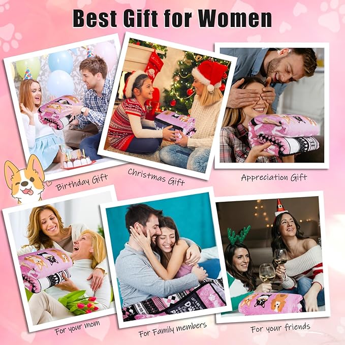 Dog Mom Blanket for Dogs Lovers Women 50X60 Best Dog Mom Ever Soft Throw Blanket Dogs Themed Gifts for Women Girls