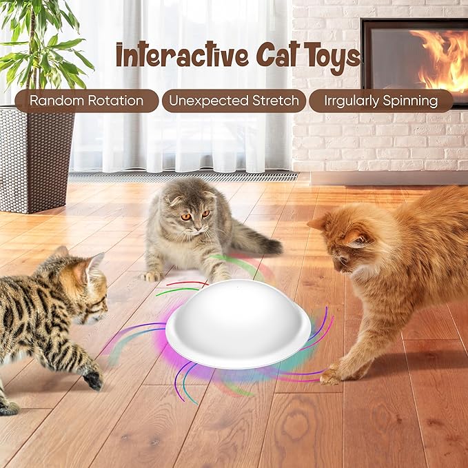Interactive Cat Toys for Indoor Cats,Automatic Cat String Toy,USB Rechargeable Cat Toys Interactive for Cat Enrichment,Random Rotation Cat Games
