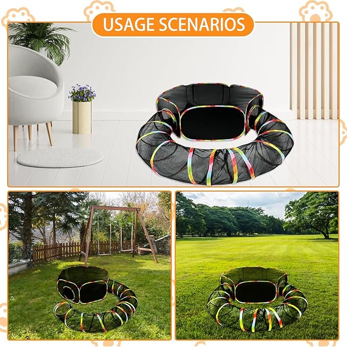 Cat Tunnels for Indoor Cats, Cat Tubes and Tunnels, Catio Outdoor Cat Enclosure, Portable Cat Tents for Outside, Kitten playpen, Small Animal Playpen
