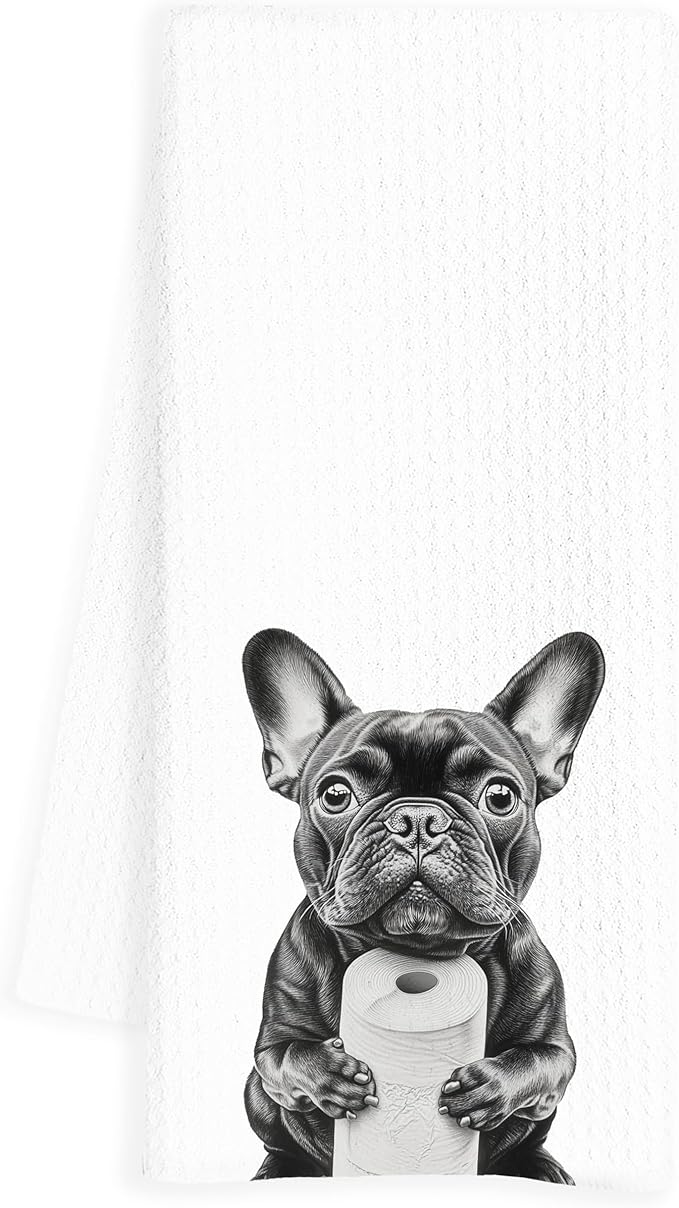 French Bulldog Hand Towels for Bathroom, Dog Bathroom Hand Towels, French Bulldog Bathroom Decor, Funny Hand Towels, Dog Bathroom Decor, French Bulldog Gifts, 16x24 Inch