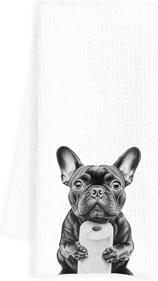 French Bulldog Hand Towels for Bathroom, Dog Bathroom Hand Towels, French Bulldog Bathroom Decor, Funny Hand Towels, Dog Bathroom Decor, French Bulldog Gifts, 16x24 Inch
