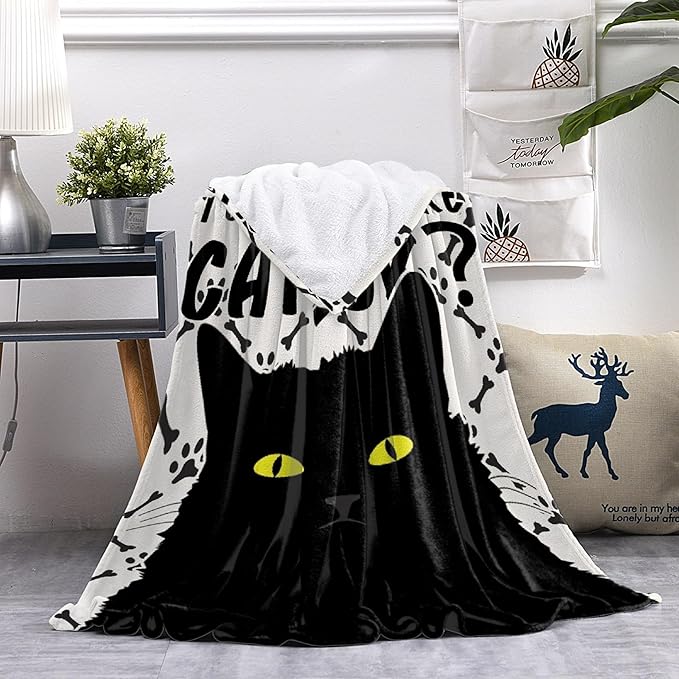 Black Cats Throw Blanket Super Soft Cozy Black Cat Blanket for Kid Adult Women Men Best Hallowen for Cat Mom Cat Lovers Cute Pet Cats Blanket for Couch Bed Sofa Dorm Home Decor(60"X50")