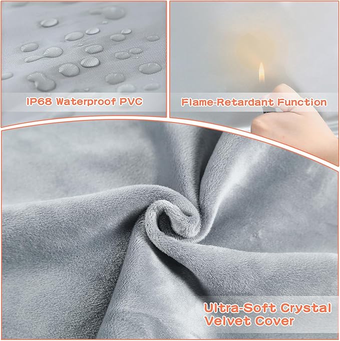 Pet Heating Pads for Cats & Dogs Outdoor, 17.7x17.7inch Puppy Cat Heating Pad Bed Outdoor Waterprooof, Heated Cat Bed Outdoor, Heated Pet Mat, Heated Dog Blanket, Gifts for Cats Puppy