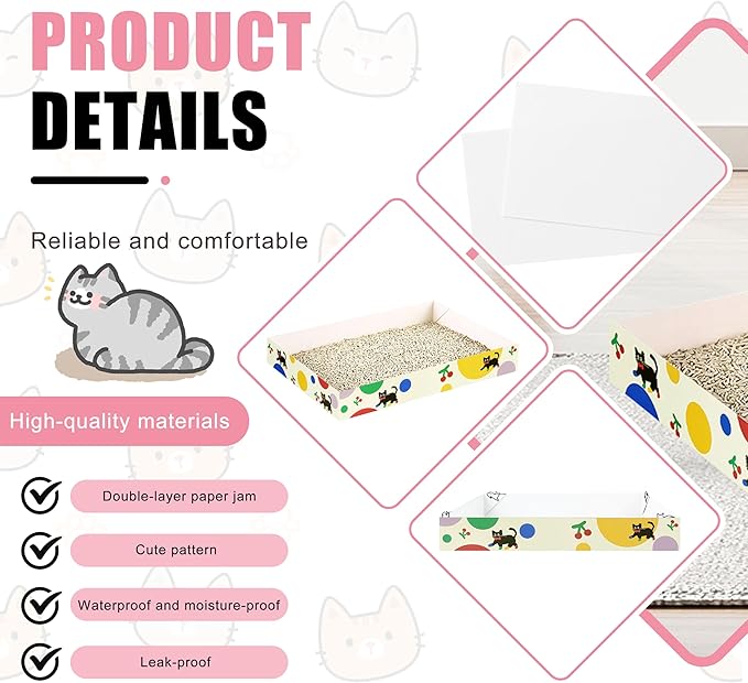 30 Pack Disposable Cat Litter Box, Foldable Paper Litter Box, Travel Cat Litter Box,Non Clumping Durable and Waterproof,Low Entry Easy Disposal,Portable(13.6x9.7x1.9 in)