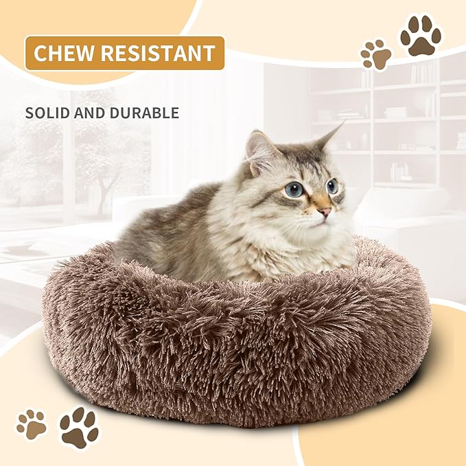 Dog Bed Comfiest Indoor Calming Waterproof Bedding Washable Fluffy Chew Proof Self Warming Cozy for Small Pets at Home