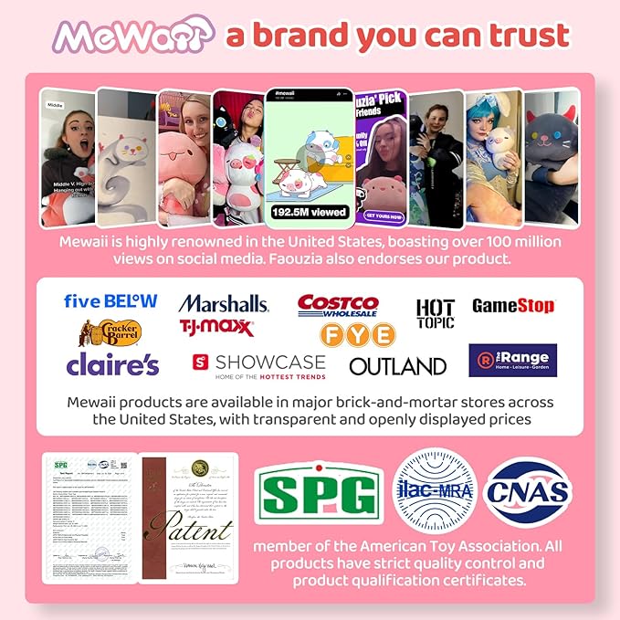 Squishy Cloud-Like Softness, Trending Kawaii Strawberry Cow Mushroom Plush Pillow, A Must-Have Collectible for Young Adults, Perfect for Kids, Toddlers Girls, Stuffed Animal (14")