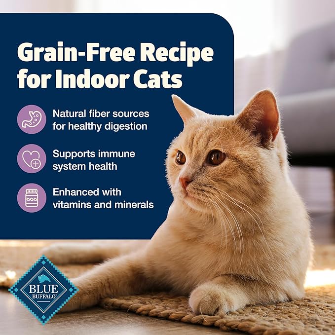 Blue Buffalo Freedom Grain-Free Adult Dry Cat Food, Complete & Balanced Nutrition for Indoor Cats, Made with Natural Ingredients, Chicken Recipe, 5-lb. Bag
