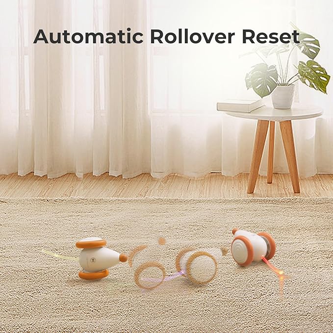 Cheerble Interactive Cat Toys for Indoor Cats, Automatic Cat Toy with LED Lights, Wicked Mouse Toys, Kitten Toys, Pet Toys, Smart Electric Cat Toy, USB Rechargeable, Auto On/Off… (Yellow)