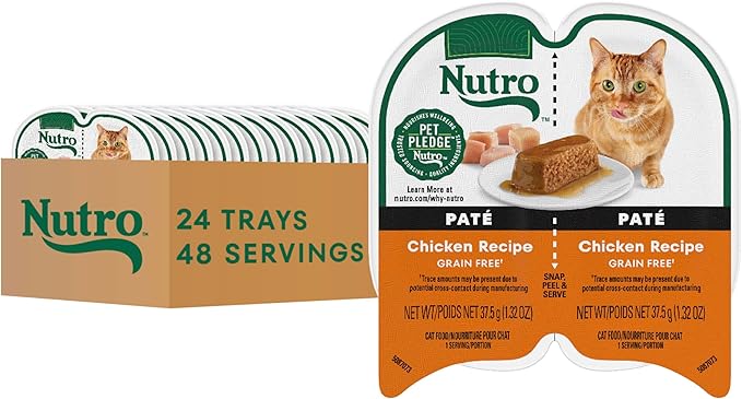 Nutro Perfect Portions Wet Cat Food Paté Chicken Recipe, (24) 2.64 oz. Twin-Pack Trays