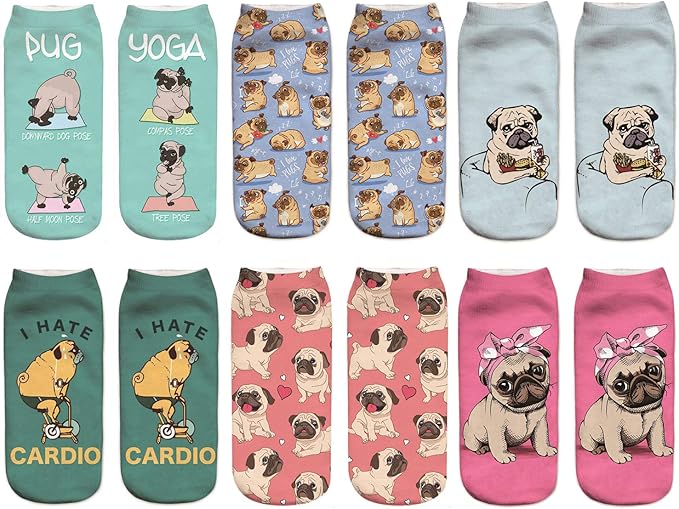 Benefeet Sox Womens Girls Funny Crazy Ankle Socks - Fun Novelty 3D Print Pattern Silly Cute Animal Food