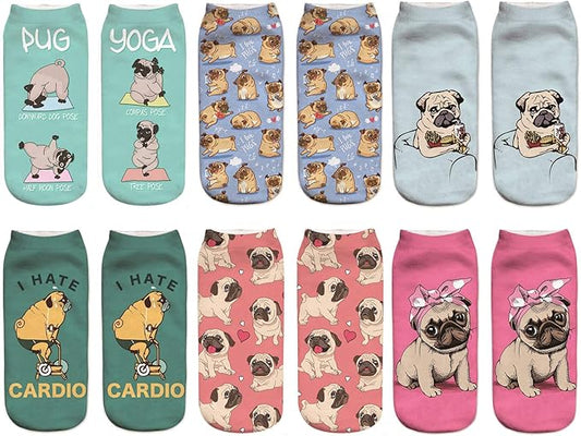 Benefeet Sox Womens Girls Funny Crazy Ankle Socks - Fun Novelty 3D Print Pattern Silly Cute Animal Food