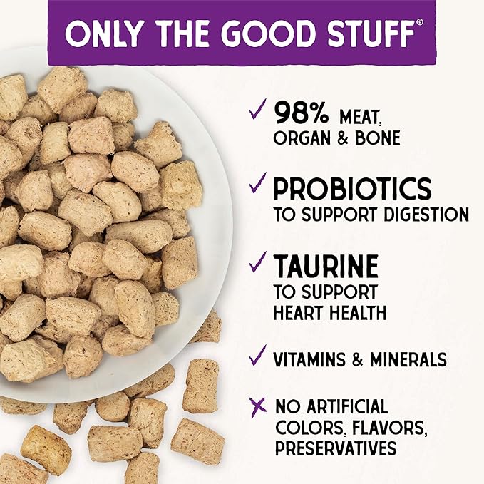 Stella & Chewy’s Freeze-Dried Raw Cat Dinner Morsels – Grain Free, Protein Rich Cat & Kitten Food – Duck Duck Goose Recipe – 3.5 oz Bag