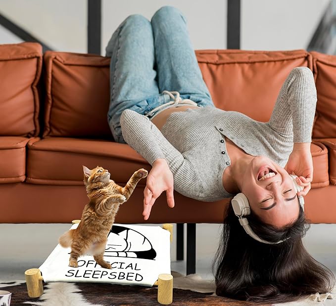 Cozy Official Sleepsbed Cat Beds, Wooden Hammock Bed for Indoor Cats, All Seasons Comfort, Cat Bed Also Suitable for Small Dogs, Pet Beds