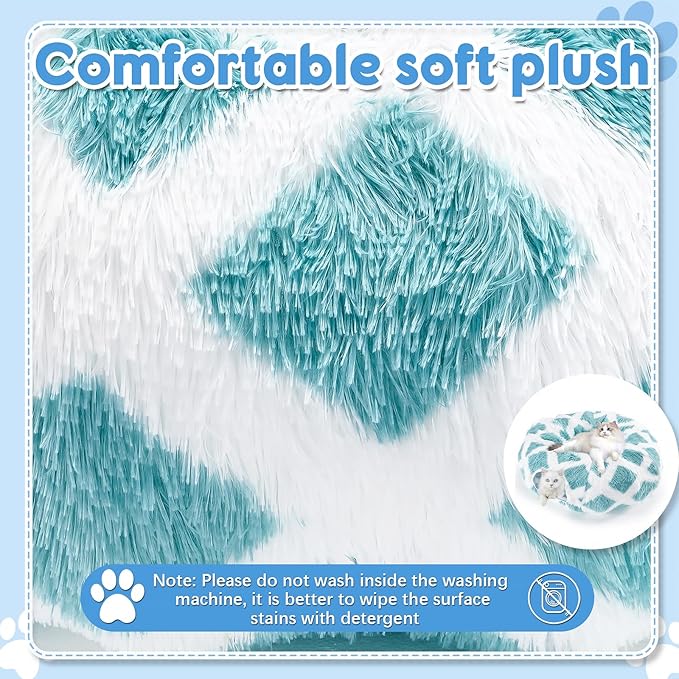 Cat Tunnel Bed,Collapsible Cat Donut Tunnel,Circle Foldable Peekaboo Cat Cave,Enrichment Cat Tube for Indoor Cats,Puppy and Pet