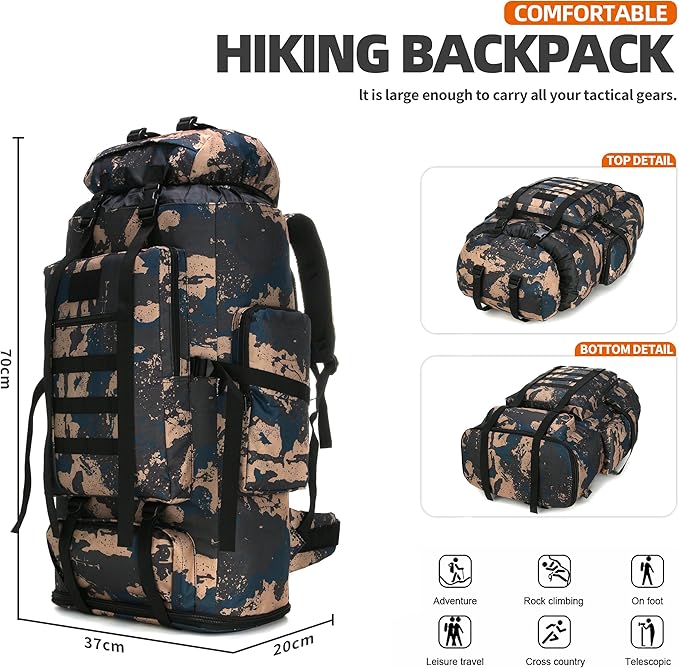100L Camping Hiking Military Tactical Backpack Outdoor Climbing Sport Bags for Camping,Backpacking