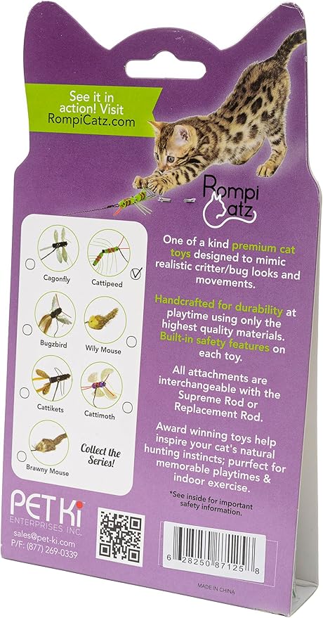 RompiCatz Critter Collector Series Teaser String and Interactive Cat Toy Attachment, Cagonfly