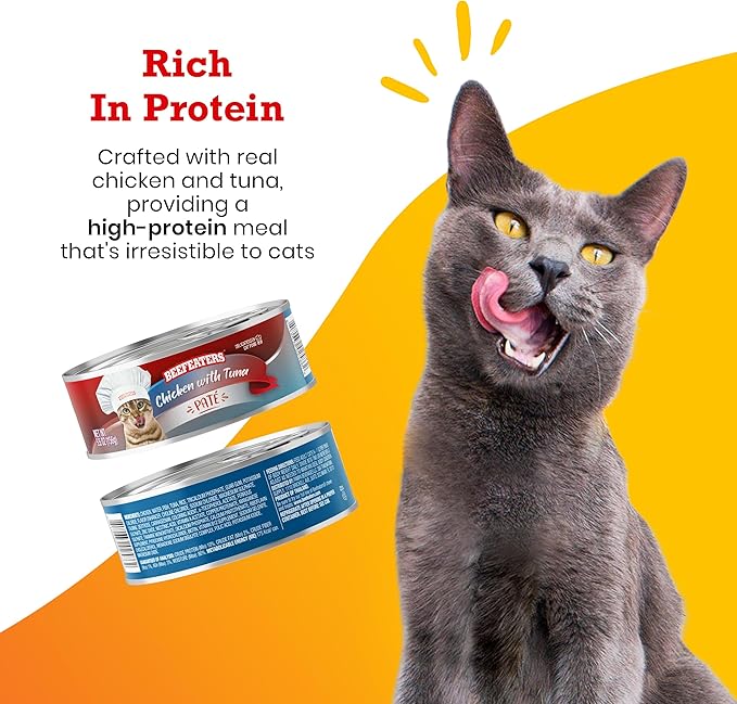 Beefeaters Cat Treats - Chicken Tuna Pate 5.5oz, Case of 24 | Complete Wet Cat Food, Essential Vitamins & Taurine, No Artificial Additives | Training Treats | Supports Immune System & Eye Health