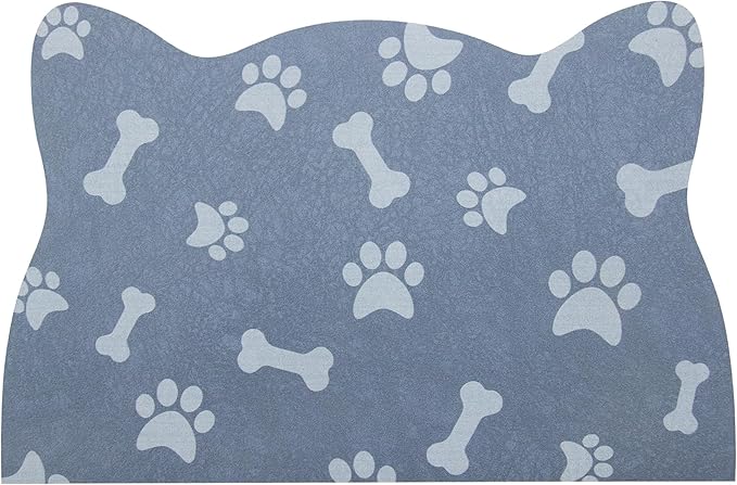 YCT Cat & Dog Mats - No Slip Cat & Dog Mat for Food & Water, 16.9"x24", Navy Blue