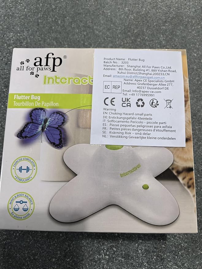 ALL FOR PAWS Cat Interactive Toys for Indoor Cats Kitten Wand Toy, Fluttering Butterfly, Cat Fun Playing Toys Kitten Toys (Flutter Bug)
