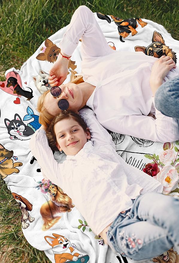 Dog Blanket Gifts for Girls Women, Dogs Blankets Gifts for Dog Lovers, Dogs Birthday Gifts Decor Throw Blanket 50" x 40"