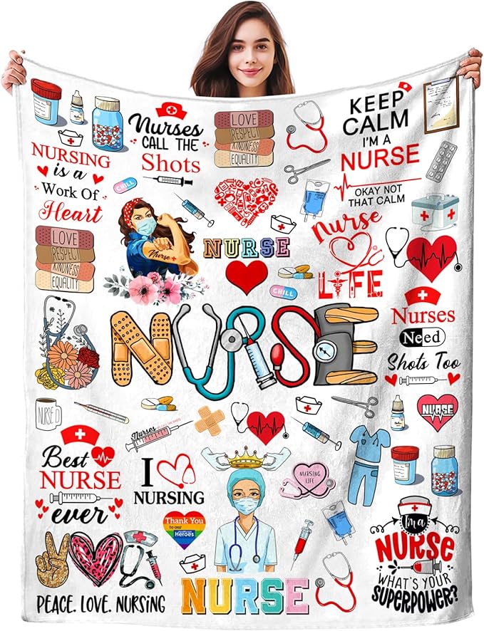 Nurse Gifts for Women Nurse Blanket Throw Plush Stuff Nurse Practitioner Gifts Best Nurse Ever Nurse's Day Nursing Gifts for Nurse Graduation Appreciation Gifts Ideas 50"X40"